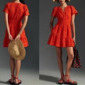 Anthropologie The Somerset Mini in Orange Eyelet